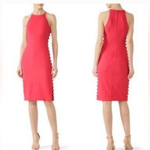 Badgley Mischka Watermelon Side Button Sheath dress $375 msrp | Size 8 | EUC